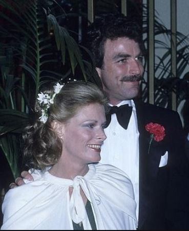 Jacqueline Ray with her ex-husband Tom Selleck at their wedding